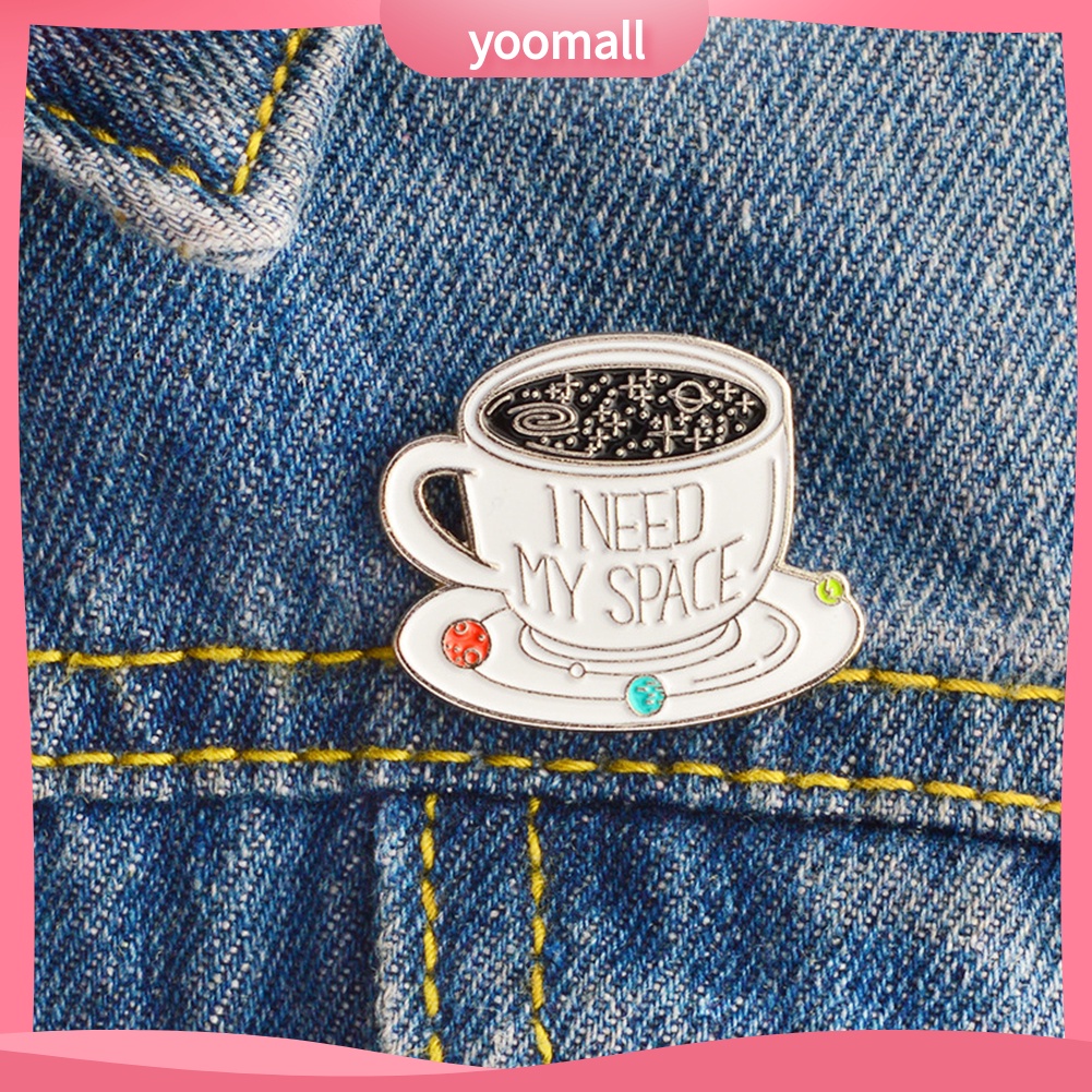 Ghim cài áo kim loại tạo hình tách cà phê thời trang Unisex