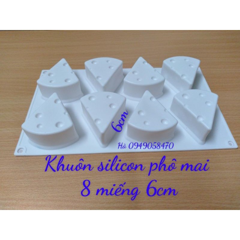 Khuôn silicon 8 miếng phô mai tom và jerry 6 cm làm thạch rau câu, pudding