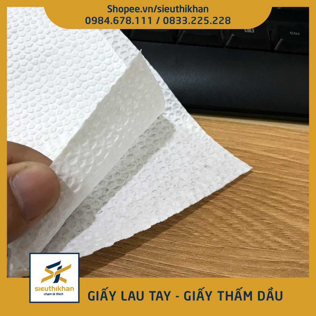 Giấy lau tay - Giấy thấm dầu 2 lớp 100 tờ, giấy dai và thấm nước [GIẤY LOẠI 1] SIÊU THỊ KHĂN