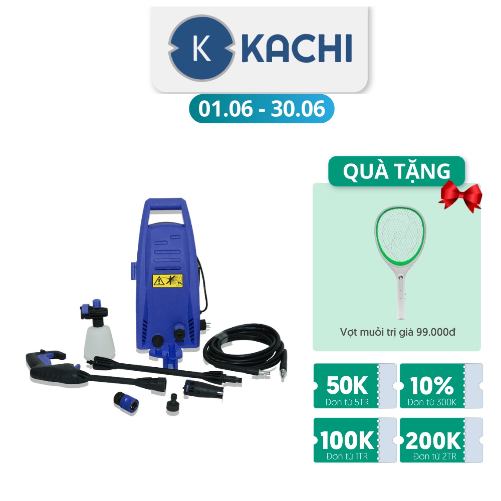 Thanh lý trưng bày - Máy xịt rửa xe cao áp Kachi MK192 1200W, áp lực nước mạnh, vệ sinh sàn nhà, rửa xe