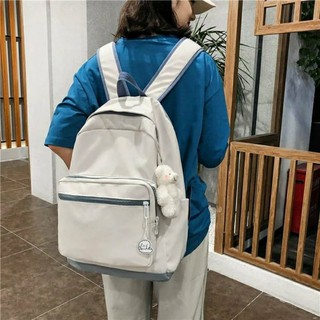 Balo basic, balo trơn dây kéo viền màu