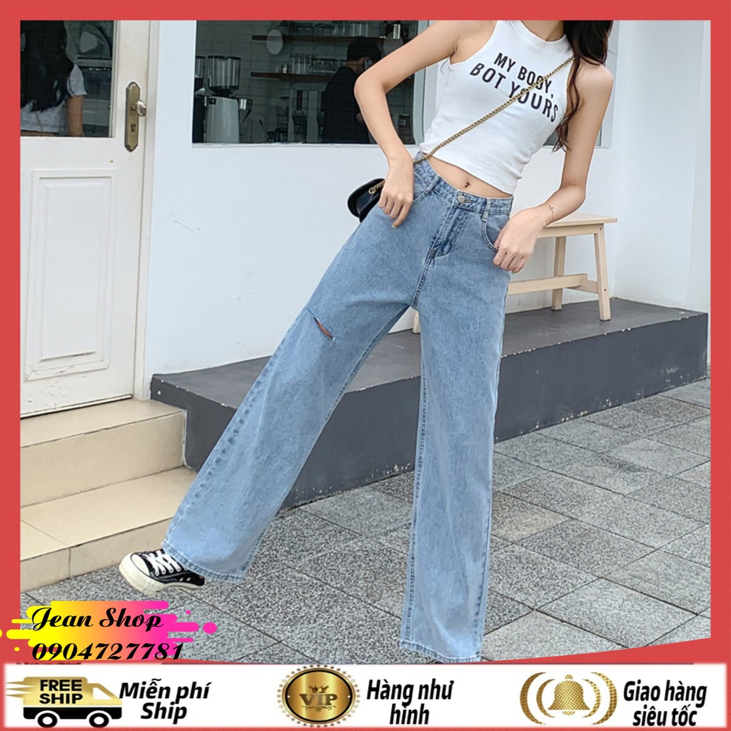 Quần jean nữ 🍎FREE SHIP🍎 Giảm 10K Nhập [QUAN JEAN] Quần bò ống rộng nữ hàng Quảng Châu giá rẻ | BigBuy360 - bigbuy360.vn