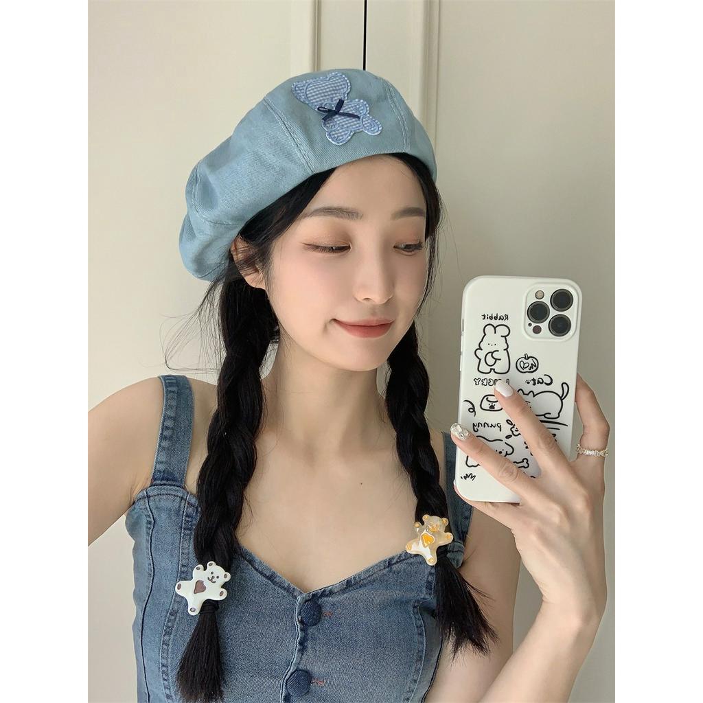 Mũ Beret Denim Mỏng Thoáng Khí Thời Trang Mùa Hè Dành Cho Nữ
