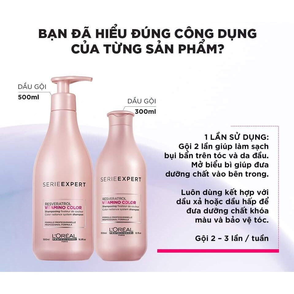 Dầu Gội Dành Cho Tóc Nhuộm L'OREAL RESVERATROL VITAMINO COLOR SHAMPOO 300ml