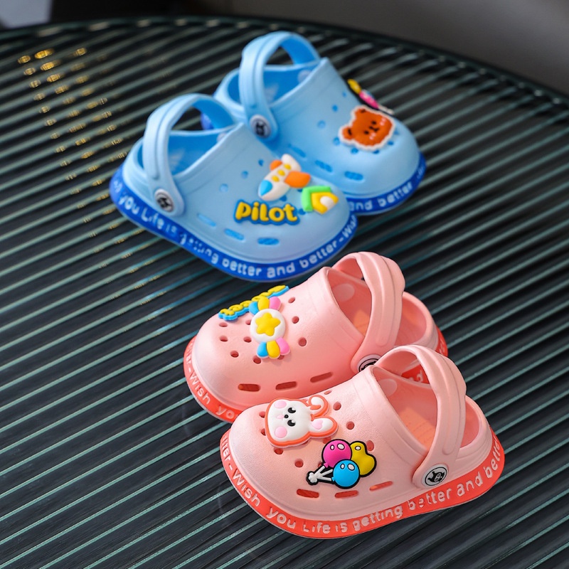 Dép Sandal Đục Lỗ Chống Trượt Dễ Thương Thời Trang Mùa Hè Cho Bé Trai / Gái