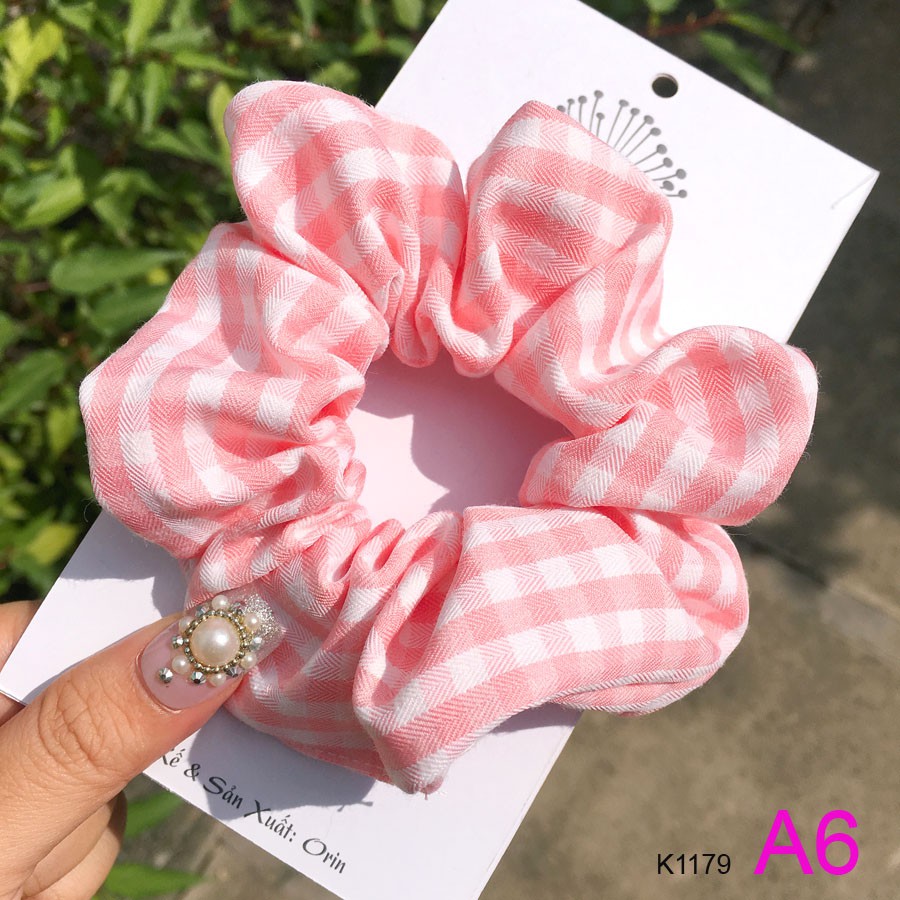 [Mã FAGOGO giảm 12% đơn 99K] Dây buộc tóc, cột tóc vải scrunchies caro cao cấp Orin K1179 | BigBuy360 - bigbuy360.vn