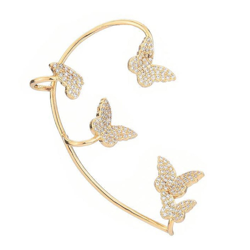 Khuyên Kẹp Vành Tai Hình Bướm Đính Đá Zircon Lấp Lánh