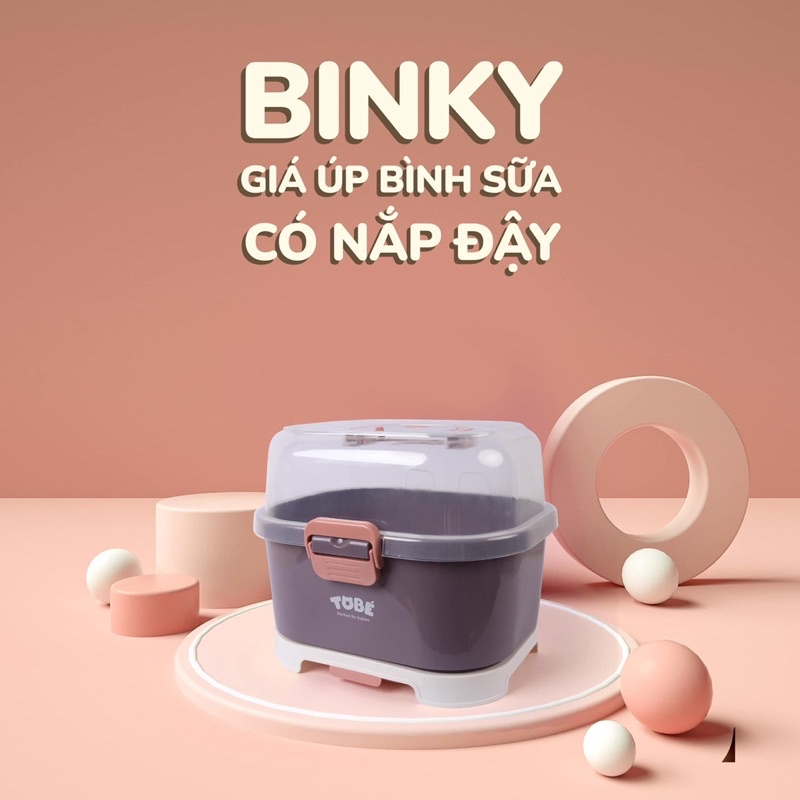 Giá úp bình sữa có nắp đậy Binky