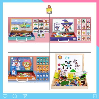 Bộ đồ chơi ghép hình gỗ cho bé nam châm 2 mặt hỗ trợ giáo dục sớm Bicabom Bc47