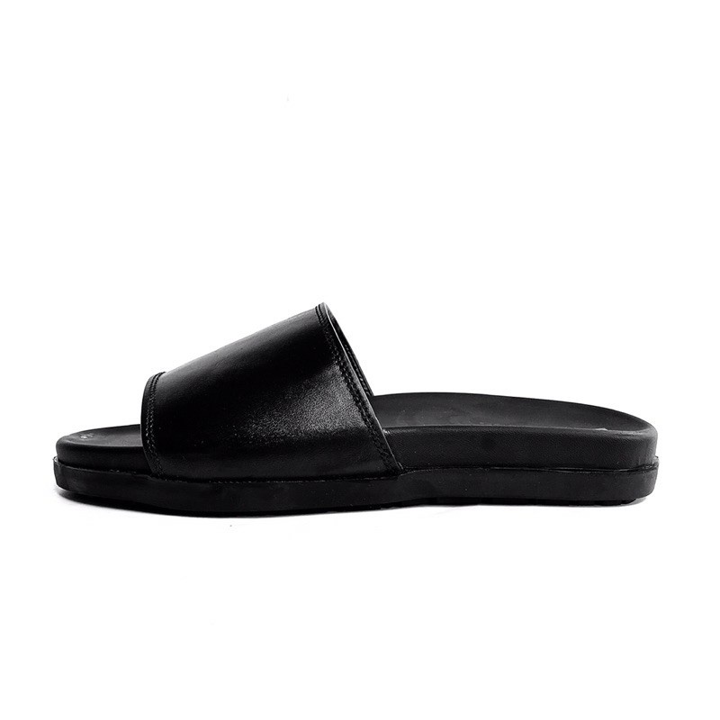 Dép da bò thật TEFOSS DT03 quai ngang trơn thời trang size 37-44,đế cao 3cm .