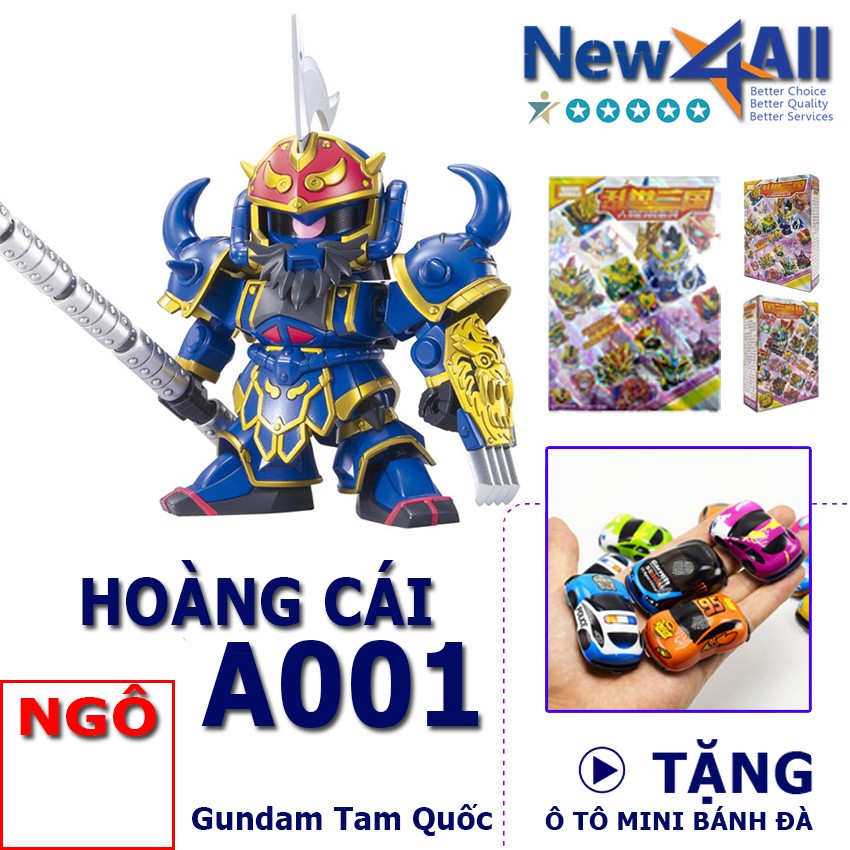 Gundam A001 Hoàng Cái - Đồ chơi lắp ráp sd Gundam Tam Quốc New4all tặng kèm 01 xe ô tô mini bánh đà