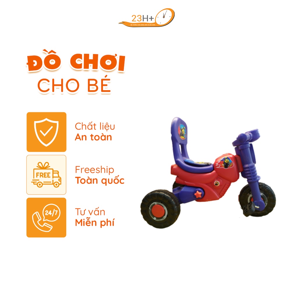 Xe Đạp Nhựa Cho Bé Hình Moto Màu Xanh