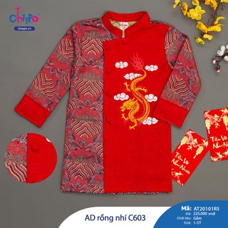 Áo dài hoạ tiết rồng cho bé trai Chippo