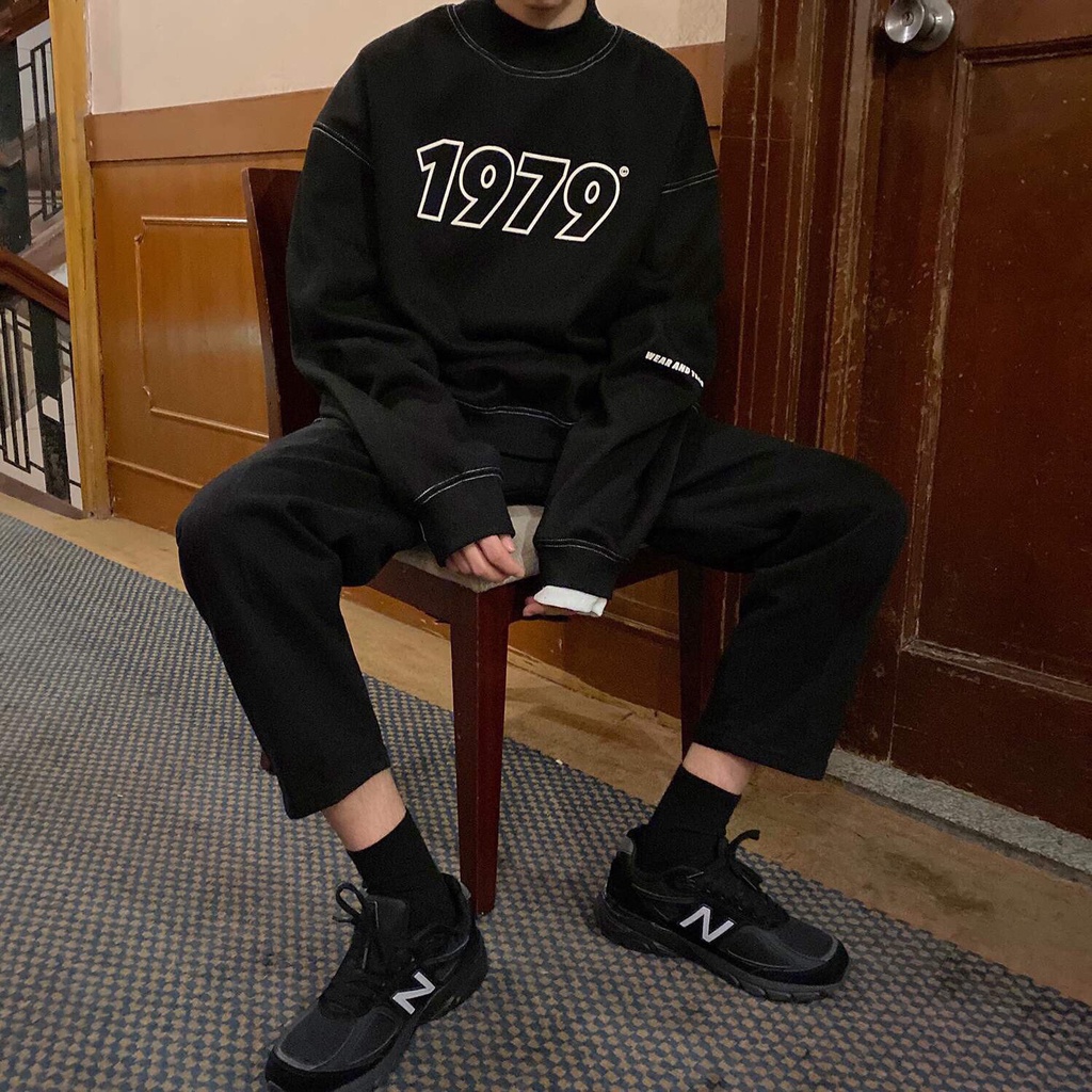 Áo nỉ thu đông cổ lọ 1979 form rộng unisex-Áo sweater nam nữ cao cổ basic phong cách hàn quốc_Nanashop 🌸 🌸 | BigBuy360 - bigbuy360.vn