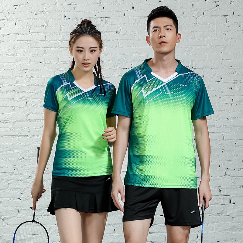 Bộ Quần Áo Thể Thao Tay Ngắn Nhanh Khô Cho Nam Nữ Tập tennis Cầu Lông