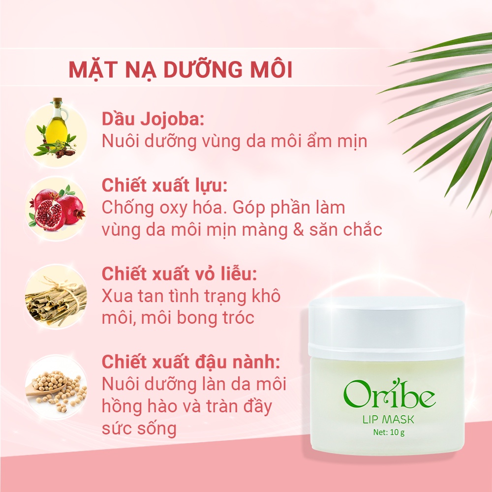 Combo Tẩy Tế Bào Chết Và Mặt Nạ Dưỡng Môi Oribe Mềm Mại, Môi Hồng Tự Nhiên 25g