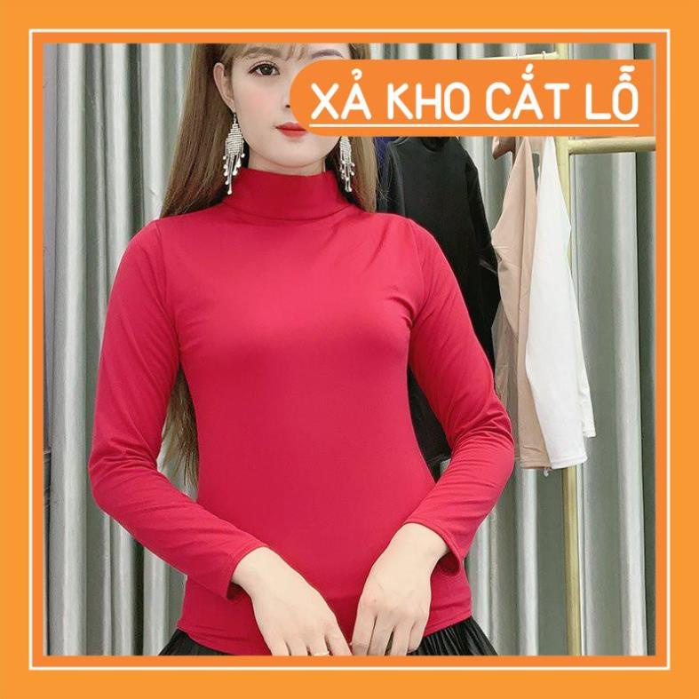 Áo Giữ Nhiệt Thun Lạnh Cổ 3 Phân - 5 màu: Đỏ, Be, Đen, Trắng, Xanh - AG1 - Hanlly Fashion Thời Trang Nữ
