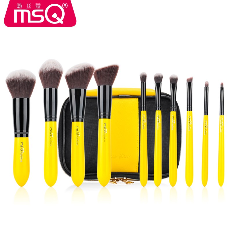 (HÀNG CHÍNH HÃNG)Set Cọ 10 Cây MSQ 10pcs Professional Soft Synthetic Hair Makeup Brush Set