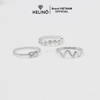 (HẾT HÀNG) Nhẫn bạc HELINO nhịp tim trơn basic cá tính N11