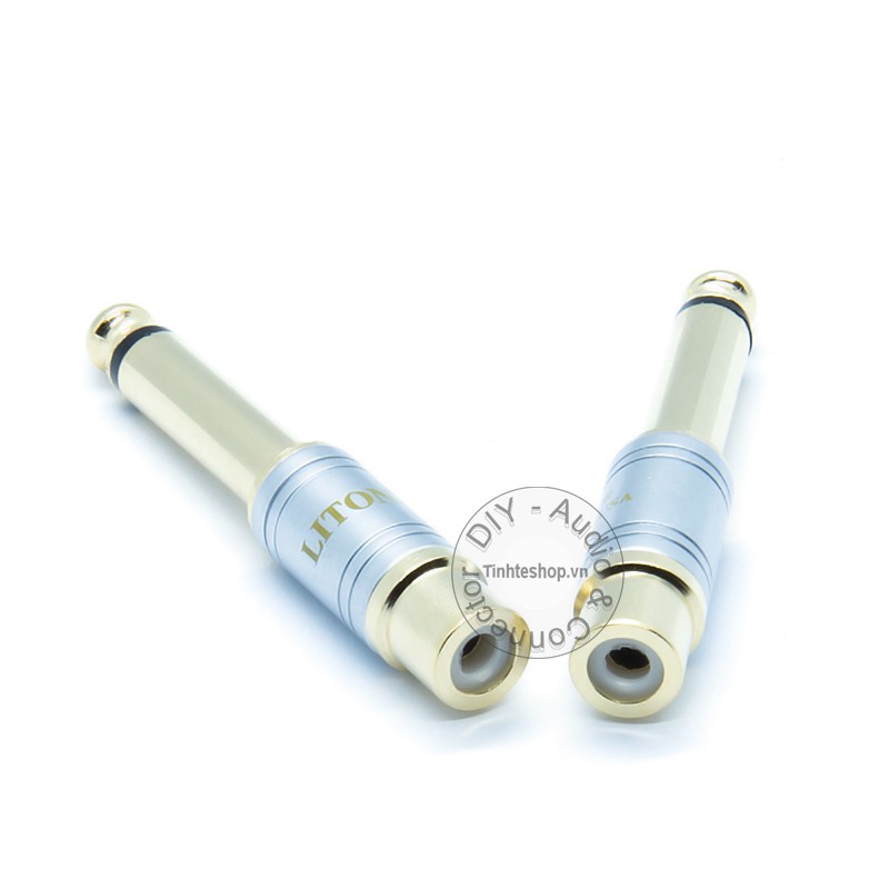 Jack 6 ly ra hoa sen 1 cặp - 1/4 TS to RCA female adapter