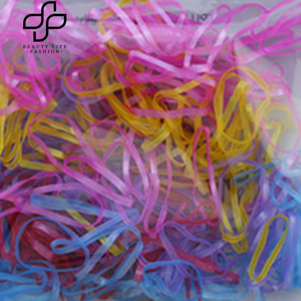 Set 300 dây buộc tóc cao su màu sắc xinh xắn