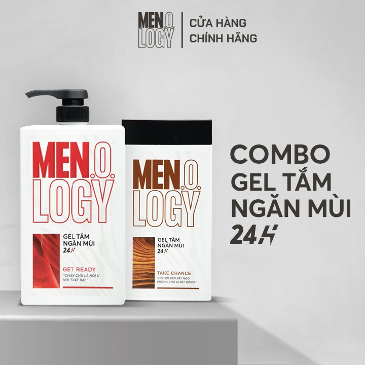 Combo MEN.O.LOGY Gel Tắm Ngăn Mùi 24h Get Ready 630ml + Gel Tắm Ngăn Mùi 24h Take Chance 350ml