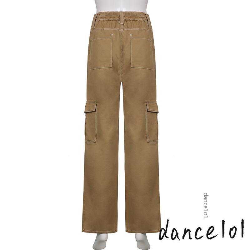 Quần Jean Nữ Cạp Cao Ống Đứng Có Túi dance1o1