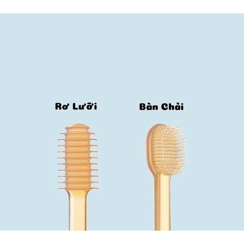 Set Bàn Chải Rơ Lưỡi Silicon Siêu Mềm Cho Bé 0 - 18 Tháng