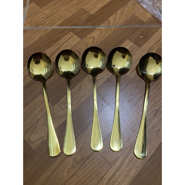 Thìa inox mạ vàng cao cấp màu vàng size 18cm