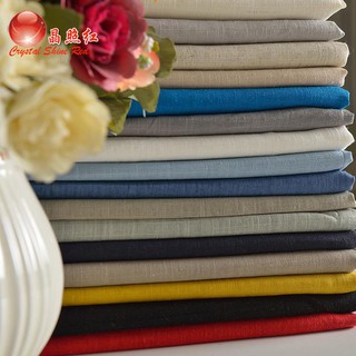 Vải linen cotton màu trơn thông thoáng thích hợp để may quần áo