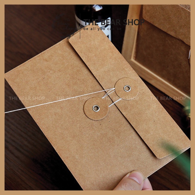 Bao thư giấy kraft số lượng 5 cái kích thước 17x11,5cm, phong bì vintage hàng loại 1 - The Bear Shop