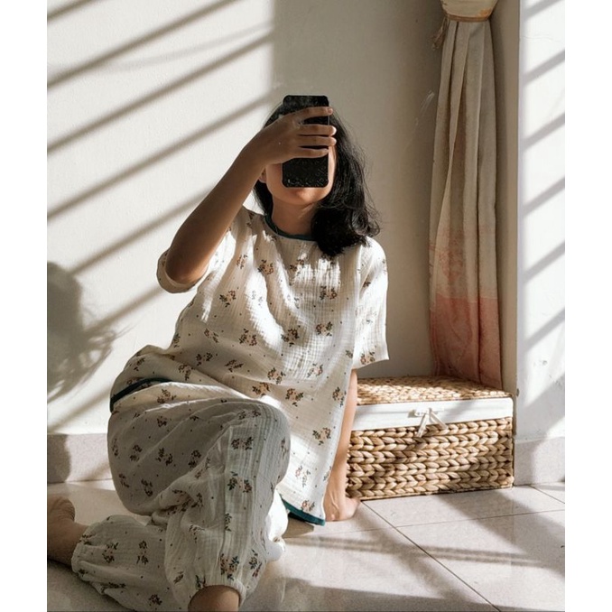 set bộ dài muslin hoa nhí | BigBuy360 - bigbuy360.vn