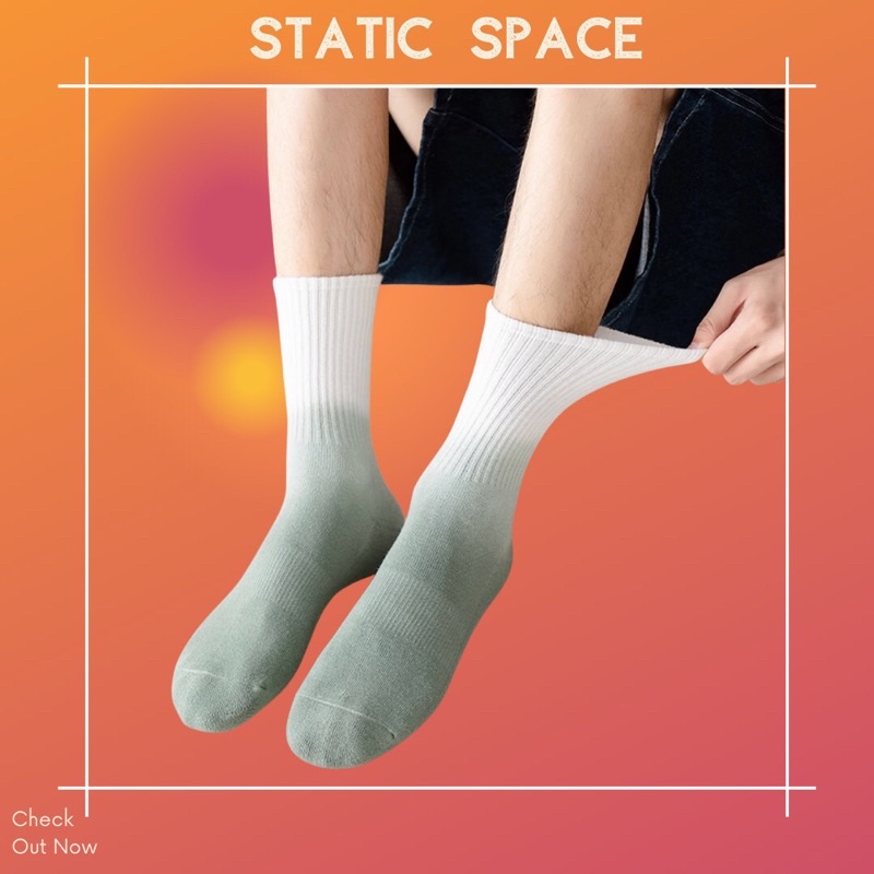 TẤT VỚ CAO CỔ NAM NỮ OMBRE CỔ TRẮNG FREESIZE - STATIC SPACE