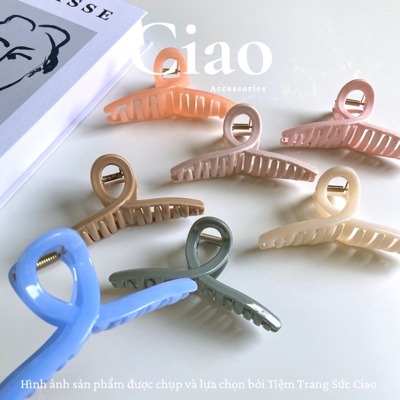 [HOẢ TỐC 1H] Kẹp nhựa acrylic càng cua dạng xoắn màu kẹo ngọt hot trend Ciao accessoreis