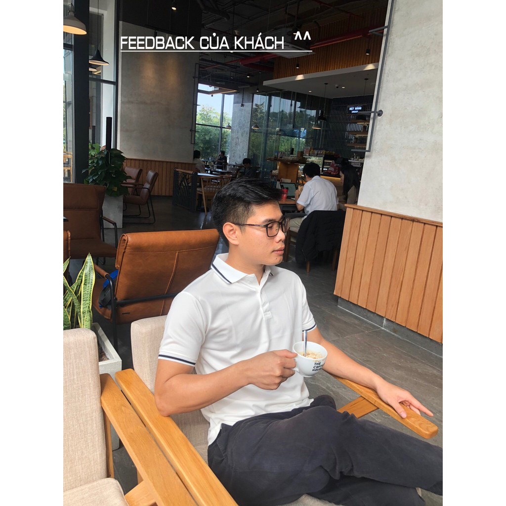 Áo thun Polo Nam nữ cổ trụ chất thun cá sấu Kẻ viền co dãn 4 chiều Hàn quốc phong cách Ulzzang