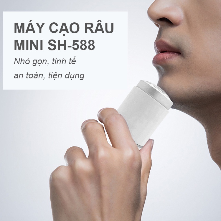 Máy Cạo Râu Nam Mini Cao Cấp, Dao cạo râu điện 3 lưỡi bỏ túi, Máy cạo râu nhỏ gọn cạo khô, cạo ướt, không trầy xước