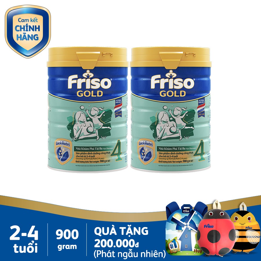 SỮA FRISO GOLD SỐ 4 900G (Quà Tặng Balo - Cối Xay Gió Khi mua 2 Lon)