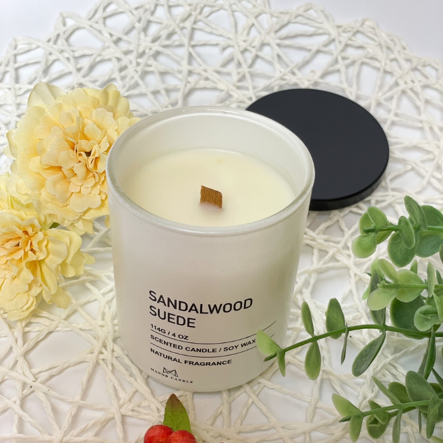 Nến thơm Sandalwood Suede chính hãng Manor Candle, size 4 oz 114g