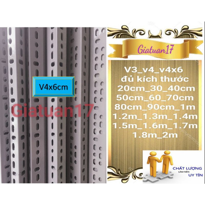 (Dài 120cm) Thanh sắt V lỗ 4x6cm DÀY 2.2LI