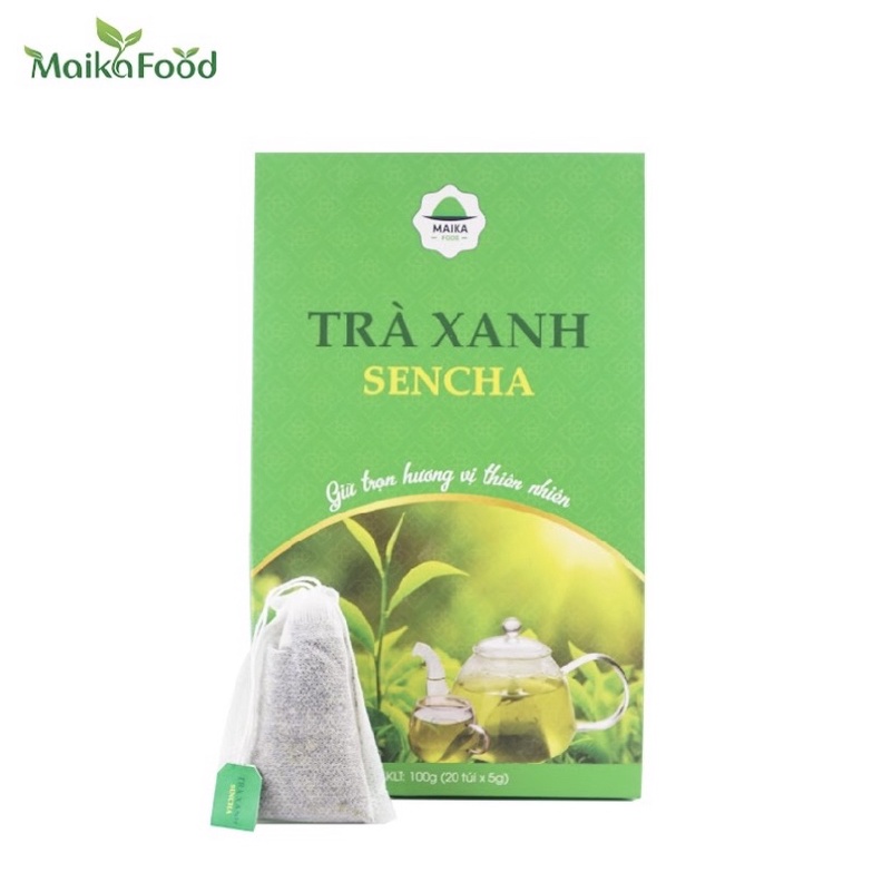 Sencha Trà Xanh Maika Food - Made In Việt Nam Túi 100gr 20 Gói