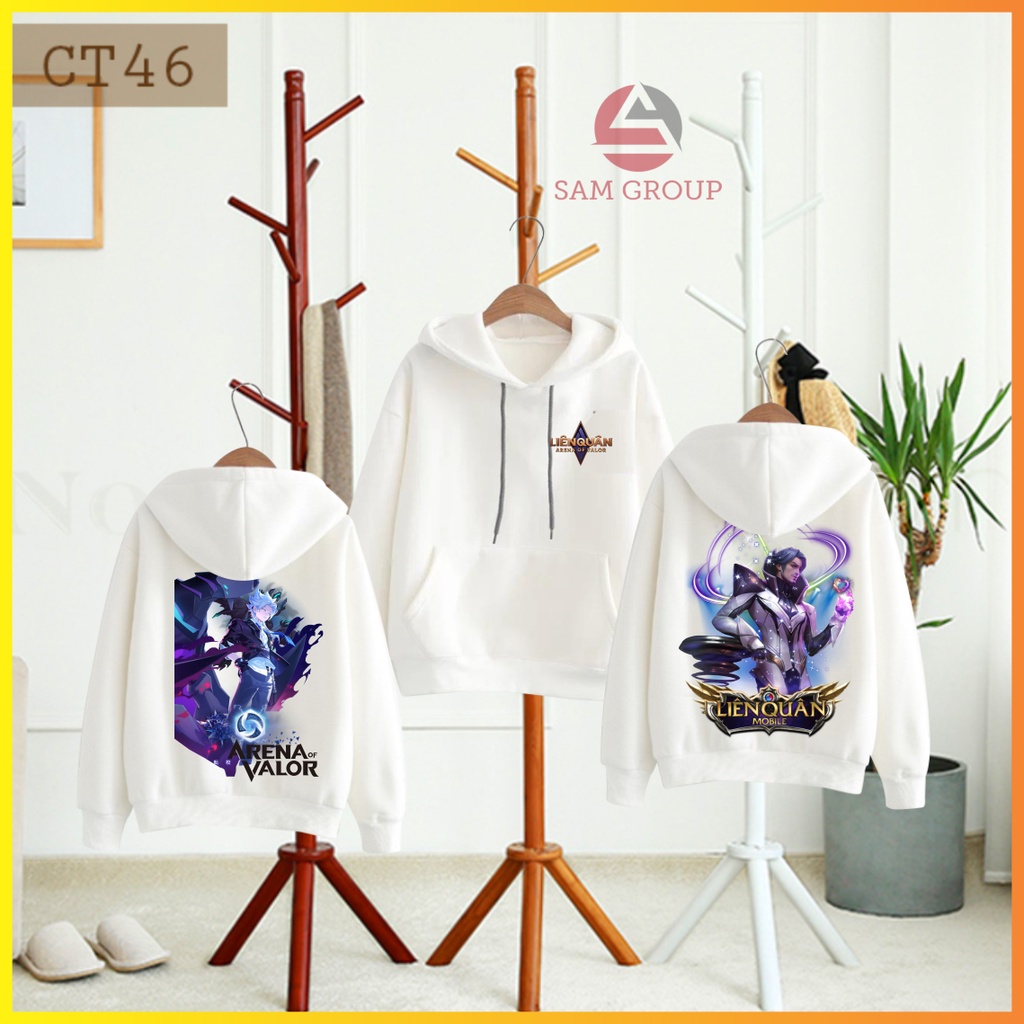 Áo liên quân mobie áo hoodie có khoác chất nỉ bông màu trắng cực hot