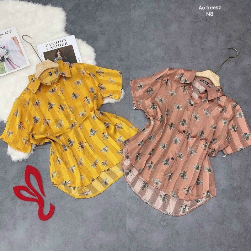 Áo Sơ Mi Ong Ngắn Tay Chất Lụa Tơ Siêu Hot Giá sỉ 9