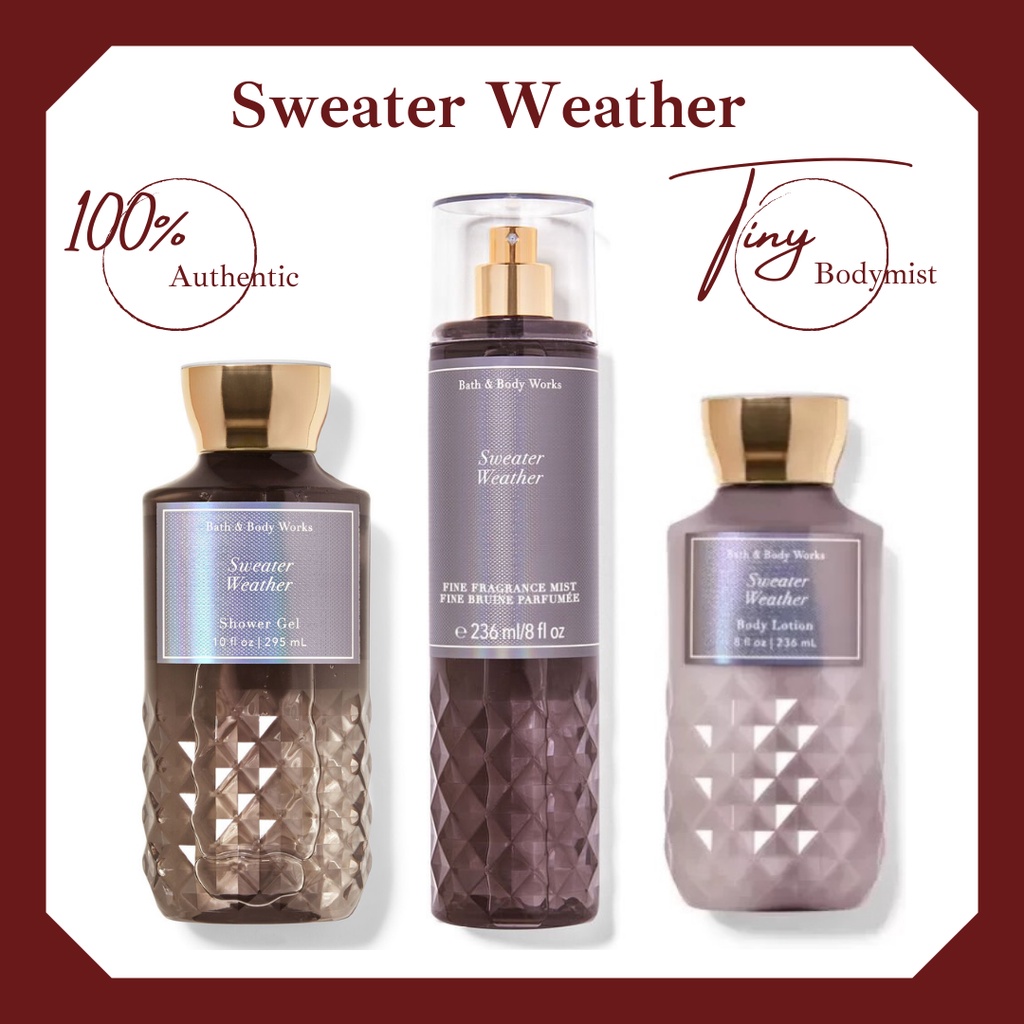 Bộ sản phẩm xịt thơm toàn thân bodymist Bath &amp; Body Works: Sweater Weather 36ml- 236ml