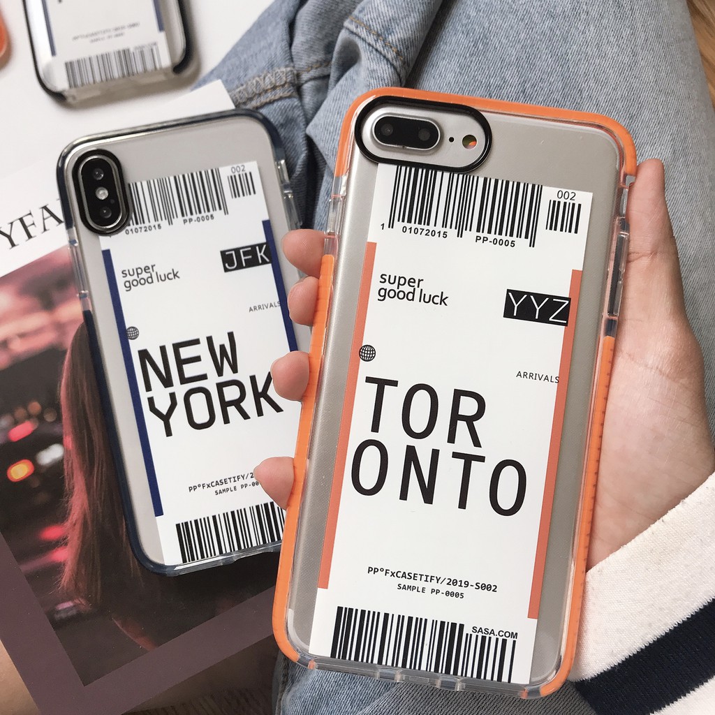 Ốp Onion vé máy bay Newyork Tokyo Paris Toronto dành cho iPhone 6 6plus 7 7plus 7 7plus x xs xsmax xr 11 11pro 11promax