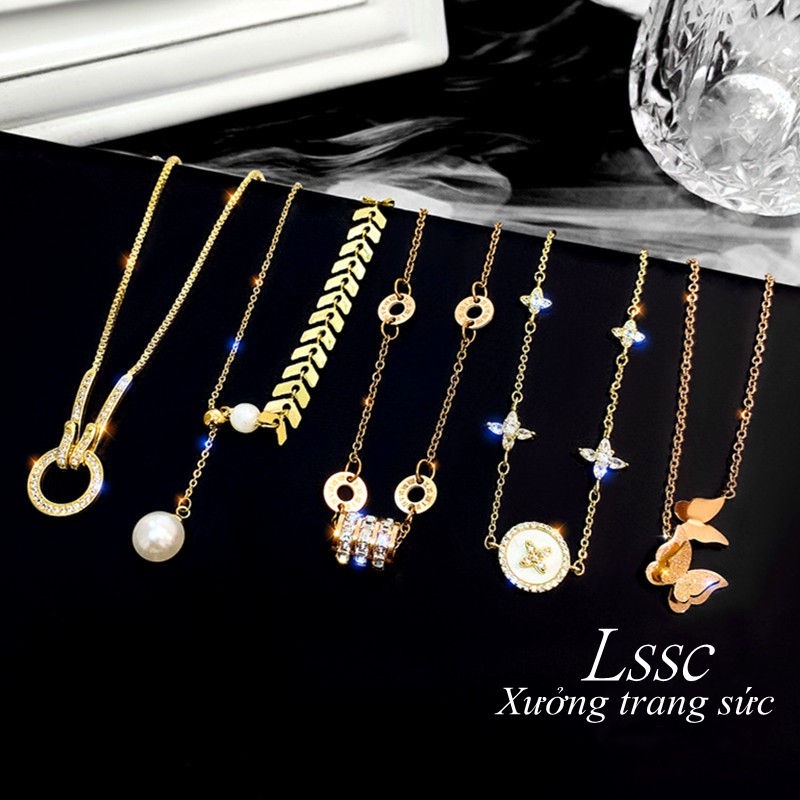 Vòng tay nữ 100% TITAN NGUYÊN CHẤT lắc tay nữ KHÔNG GỈ đính đá pha lê trang sức nữ thời trang thanh lịch
