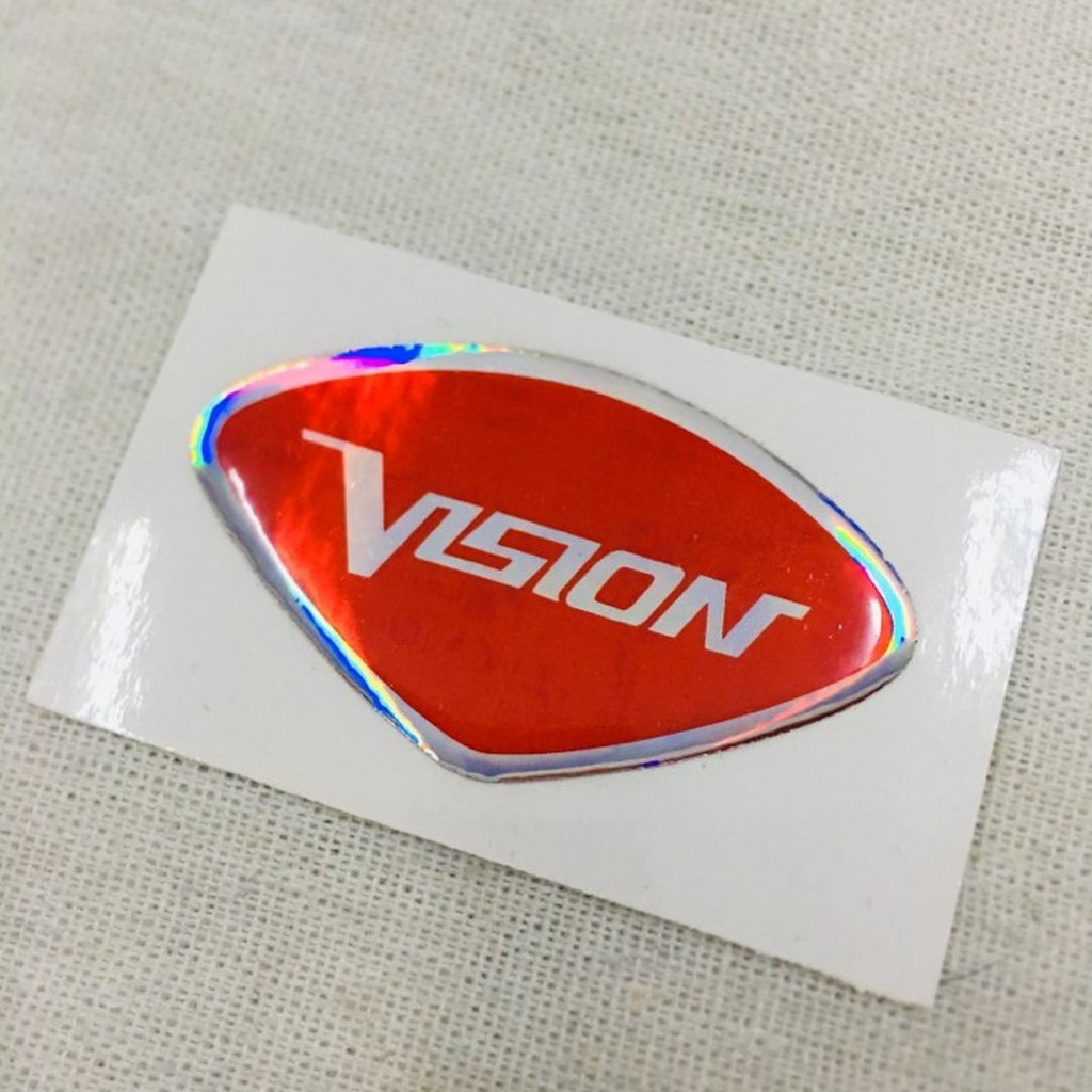 TEM LOGO CHỮ VISION TRANG TRÍ XE