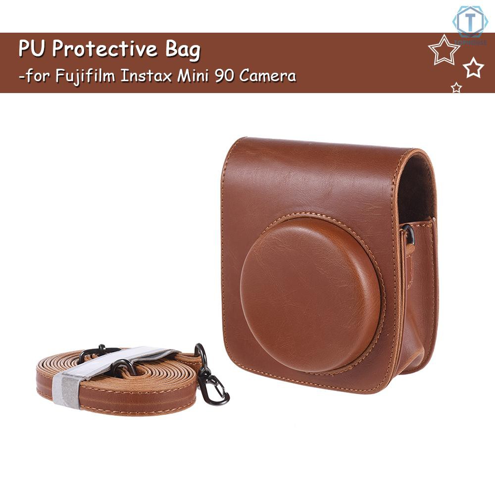 Túi da Pu phong cách Retro bảo vệ cho máy ảnh Fujifilm Instax Mini 90 chất lượng cao