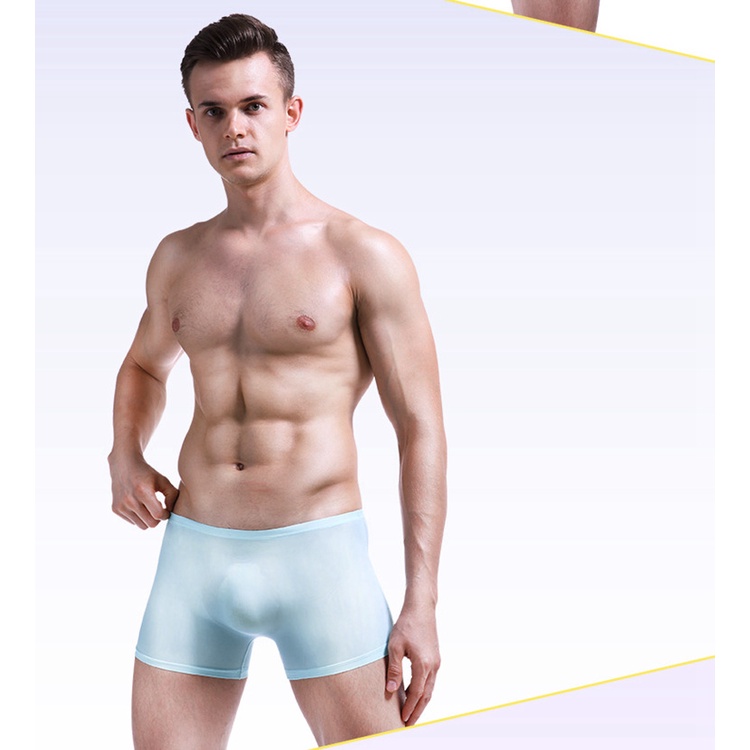 Quần lót boxer 3D bằng thun lạnh siêu mỏng thoáng khí thoải mái co giãn thời trang hè cho nam 138