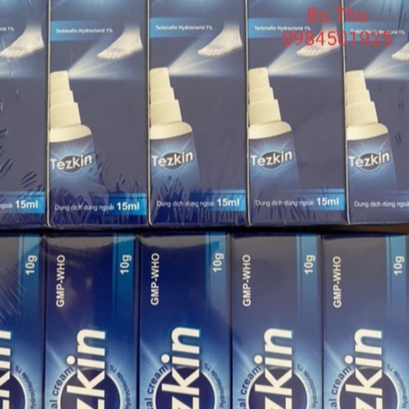 TEZKIN dạng kem bôi hoặc xịt, hỗ trợ sạch nấm ngứa ngoài da