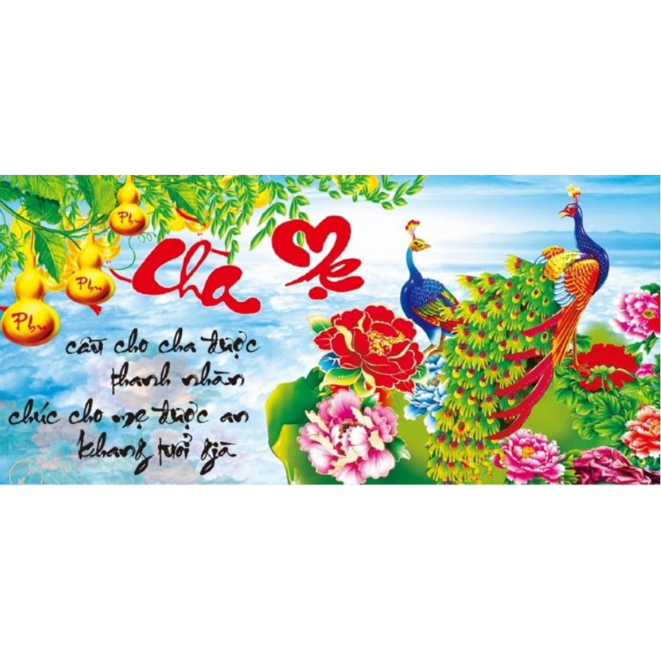 TRANH ĐÍNH ĐÁ CHA MẸ VS057 (106X55)